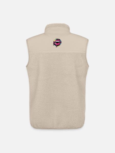 Vampire Lips Halloween 90s Vaporwave - Unisex Sherpa Gilet by Stanley/Stella - beige