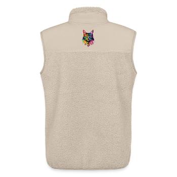 Maine Coon Katze Bunt Regenbogen Maine-Coon Katzen - Unisex Sherpaweste von Stanley/Stella - Beige - Hinten - AI Model Male 178 light (178cm)