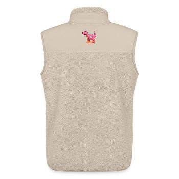 B - DINOSAUR, customizable - Unisex Sherpa Gilet by Stanley/Stella - beige - Back - AI Model Male 178 light (178cm)