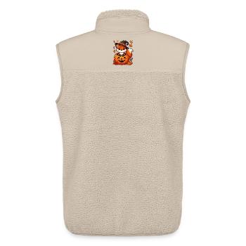 Halloween-Fuchs im Kürbis:Süßer Gruselspaß - Unisex Sherpaweste von Stanley/Stella - Beige - Hinten - AI Model Male 178 light (178cm)