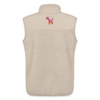 H - DINOSAURE, personnalisable - Veste sans manches sherpa unisexe Stanley/Stella - beige - Dos - AI Model Male 178 light (178cm)