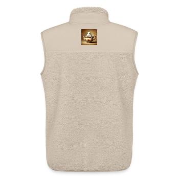Ghost in the Teapot : un plaisir effrayant pour Halloween - Veste sans manches sherpa unisexe Stanley/Stella - beige - Dos - AI Model Male 178 light (178cm)
