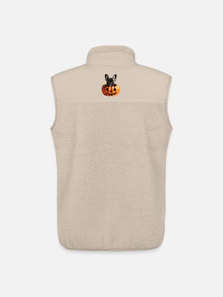 Halloween French Bulldog - Unisex Sherpa Gilet by Stanley/Stella - beige