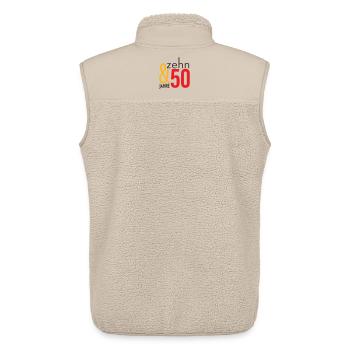 Keine 60 -Zehnundfünfzig! - Unisex Sherpaweste von Stanley/Stella - Beige - Hinten - AI Model Male 178 light (178cm)