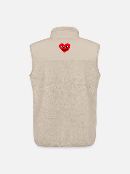 Coeur Visage Coeurs Sincères Saint-Valentin - Veste sans manches sherpa unisexe Stanley/Stella - beige