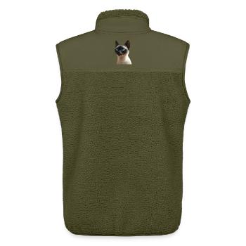 Siamkatze Siam Katze Siamese Cat Siamesen Katzen - Unisex Sherpaweste von Stanley/Stella - Khaki - Hinten - AI Model Male 178 light (178cm)