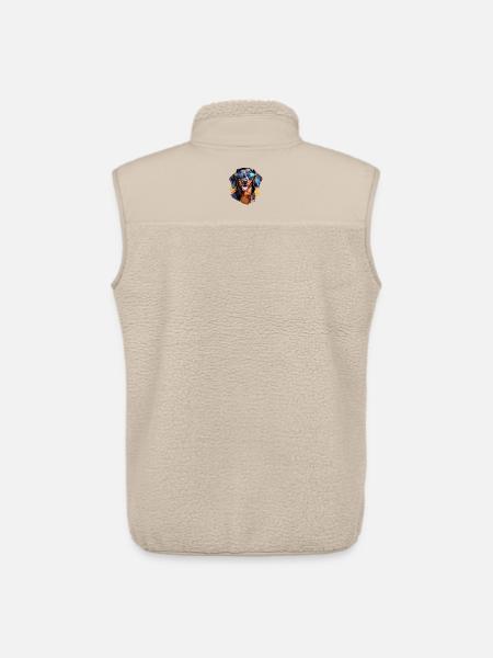 Dachshund with sunglasses - Unisex Sherpa Gilet by Stanley/Stella - beige