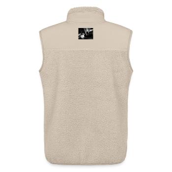 Schwarze Katze und Kaffeetasse - Unisex Sherpaweste von Stanley/Stella - Beige - Hinten - AI Model Male 178 light (178cm)