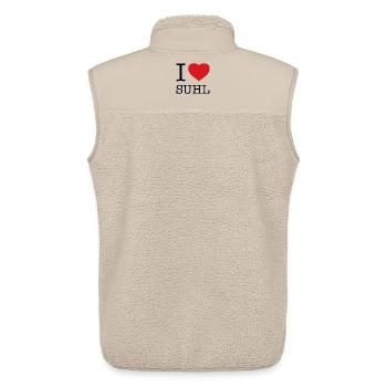 I LOVE SUHL - Unisex Sherpa Gilet by Stanley/Stella - beige - Back - AI Model Male 178 light (178cm)