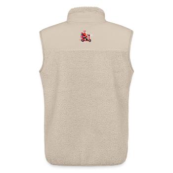 Weihnachtsmann liefert Geschenke auf einem Roller - Unisex Sherpaweste von Stanley/Stella - Beige - Hinten - AI Model Male 178 light (178cm)