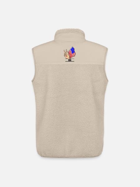 Flag USA peace sign text USA - Unisex Sherpa Gilet by Stanley/Stella - beige