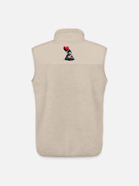 Buddha with Heart Balloon - Heartful Creatures - Unisex Sherpa Gilet by Stanley/Stella - beige