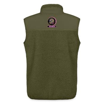 Disco Retro Kassette Neon Glanz - Unisex Sherpaweste von Stanley/Stella - Khaki - Hinten - AI Model Male 178 light (178cm)
