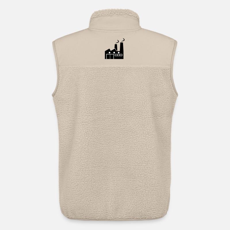 Abstrakte geometrische Linienkunst einer Fabrik - Unisex Sherpaweste von Stanley/Stella - Beige