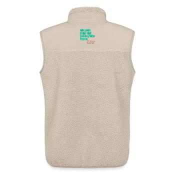 GLÜCKLICHE RENTNERIN RENTE - Unisex Sherpaweste von Stanley/Stella - Beige - Hinten - AI Model Male 178 light (178cm)