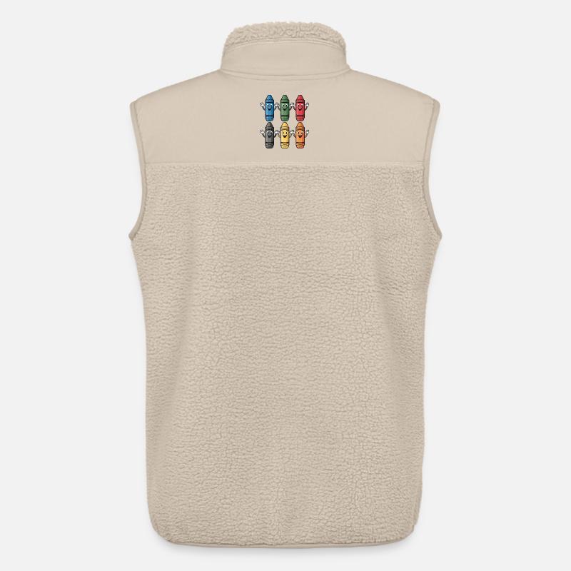 Bunter lächelnder Buntstift-Charakter - Unisex Sherpaweste von Stanley/Stella - Beige
