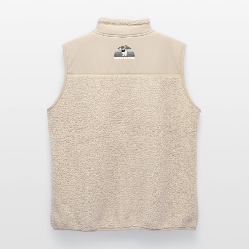 Retro Hoppy Easter Cool Easter Bunny Easter Saying Unisex Sherpa Gilet by Stanley/Stella