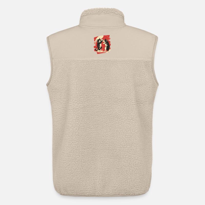 Japanischer Katzen Kampf - Unisex Sherpaweste von Stanley/Stella - Beige