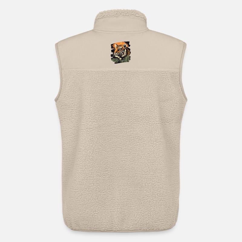 Tiger Retro - Unisex Sherpaweste von Stanley/Stella - Beige