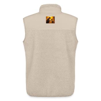 Abendlicht Rehbaby Fütterung - Unisex Sherpaweste von Stanley/Stella - Beige - Hinten - AI Model Male 178 light (178cm)