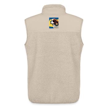 Chien cavalier king charles stylisé pop art - Veste sans manches sherpa unisexe Stanley/Stella - beige - Dos - AI Model Male 178 light (178cm)