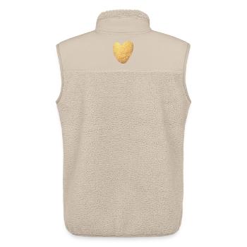 Coeur d’or Yoga Amour Luxe Amour Symbole Mariage - Veste sans manches sherpa unisexe Stanley/Stella - beige - Dos - AI Model Male 178 light (178cm)