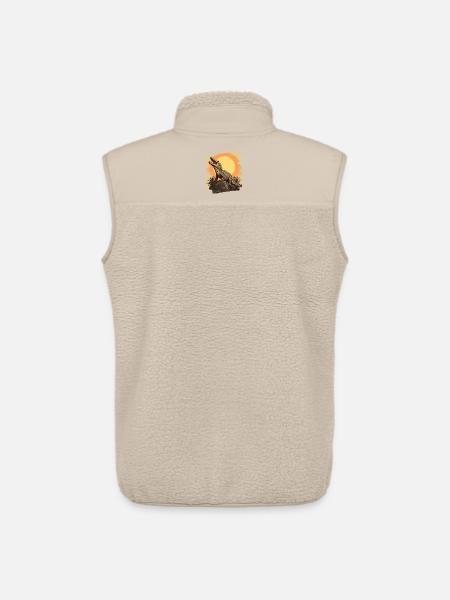 Crocodile Rétro - Veste sans manches sherpa unisexe Stanley/Stella - beige