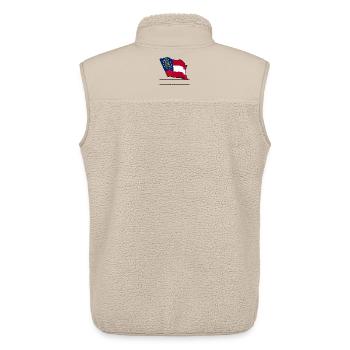 Flag Georgia text banner - Unisex Sherpa Gilet by Stanley/Stella - beige - Back - AI Model Male 178 light (178cm)