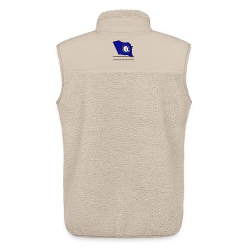 Kentucky flag text banner - Unisex Sherpa Gilet by Stanley/Stella - beige - Back - AI Model Male 178 light (178cm)