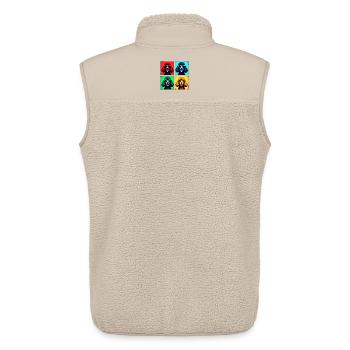 Poodle Pop Art, Luna, Charlie, Max, Lola, Mia - Unisex Sherpa Gilet by Stanley/Stella - beige - Back - AI Model Male 178 light (178cm)