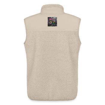 crazy colorful writings - Unisex Sherpa Gilet by Stanley/Stella - beige - Back - AI Model Male 178 light (178cm)
