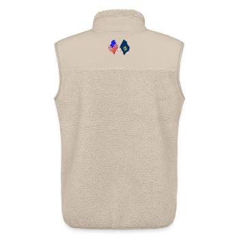 Drapeau des États-Unis et de l’État du Vermont croisé - Veste sans manches sherpa unisexe Stanley/Stella - beige - Dos - AI Model Male 178 light (178cm)