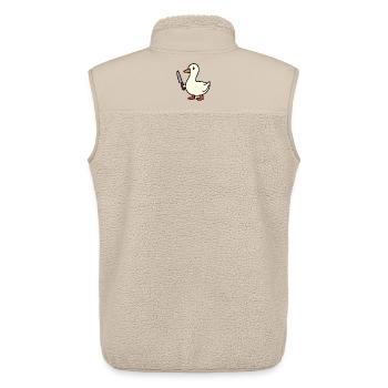 Weiße Gans Ente Entchen Messer Verteidigung Abwehr - Unisex Sherpaweste von Stanley/Stella - Beige - Hinten - AI Model Male 178 light (178cm)