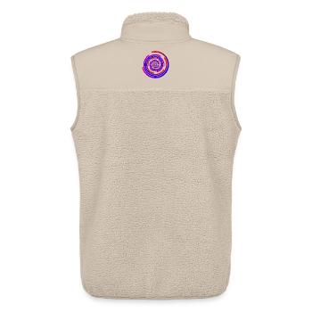 Cercles fous - Veste sans manches sherpa unisexe Stanley/Stella - beige - Dos - AI Model Male 178 light (178cm)