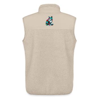 Cat - Unisex Sherpa Gilet by Stanley/Stella - beige - Back - AI Model Male 178 light (178cm)