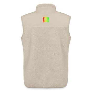 Retro TV – Oldschool Vibes - Unisex Sherpaweste von Stanley/Stella - Beige - Hinten - AI Model Male 178 light (178cm)