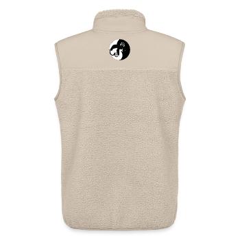 Nächtliche Katze auf Mond mit Pfoten - Unisex Sherpaweste von Stanley/Stella - Beige - Hinten - AI Model Male 178 light (178cm)