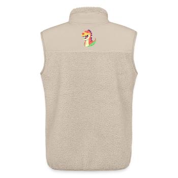 Lustiger lieber lachender Dino Dinosaurier T Rex - Unisex Sherpaweste von Stanley/Stella - Beige - Hinten - AI Model Male 178 light (178cm)