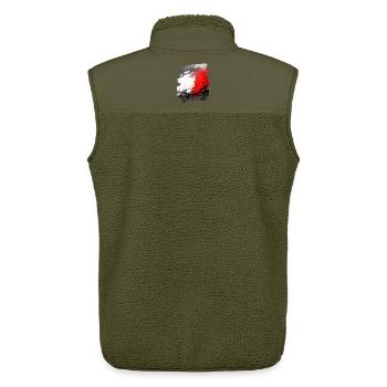 Polish Flag Poland Polska - Unisex Sherpa Gilet by Stanley/Stella - khaki - Back - AI Model Male 178 light (178cm)