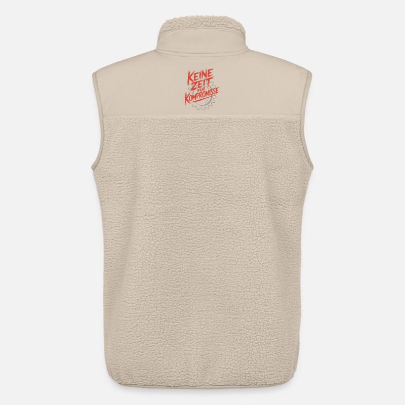 Pas le temps pour le compromis rouge - Veste sans manches sherpa unisexe Stanley/Stella - beige