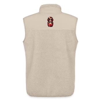 Russian Matroschka Musik Russland Russische - Unisex Sherpaweste von Stanley/Stella - Beige - Hinten - AI Model Male 178 light (178cm)