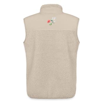 Bébé libellule colorée proche d'une fleur (v02) - Veste sans manches sherpa unisexe Stanley/Stella - beige - Dos - AI Model Male 178 light (178cm)