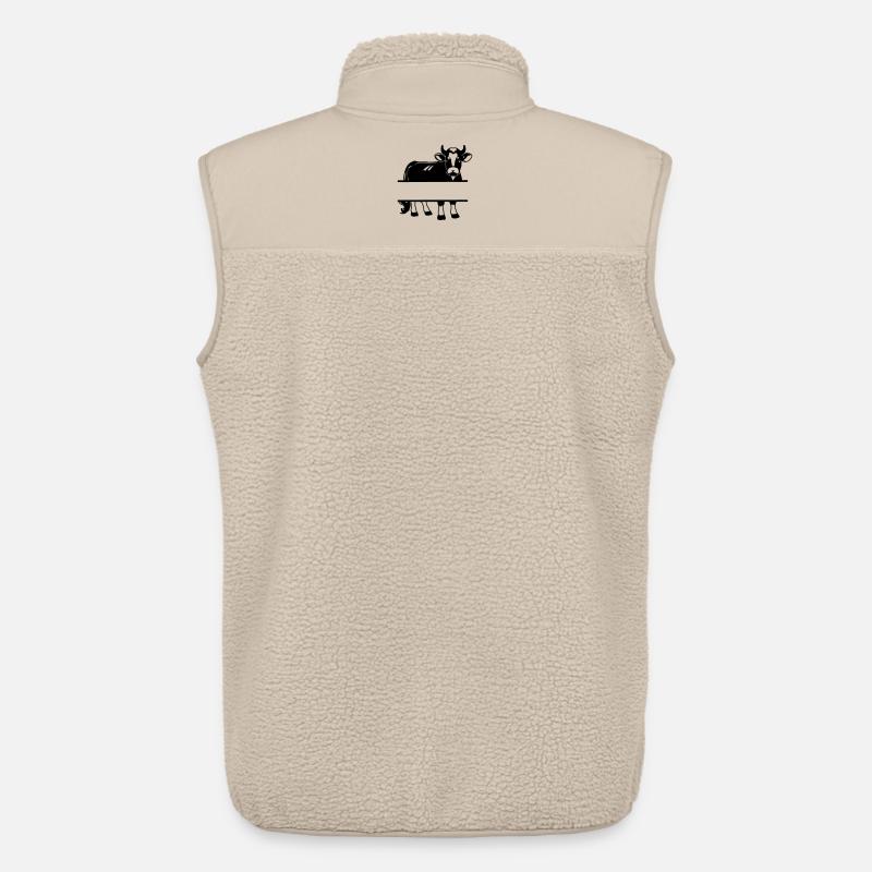 Kuh-Silhouette mit Textraum – Farm Shirt - Unisex Sherpaweste von Stanley/Stella - Beige