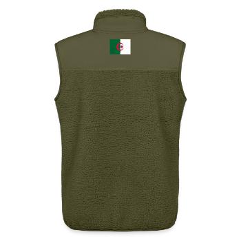 Drapeau de l’Algérie – Fierté et identité nationale - Veste sans manches sherpa unisexe Stanley/Stella - kaki - Dos - AI Model Male 178 light (178cm)