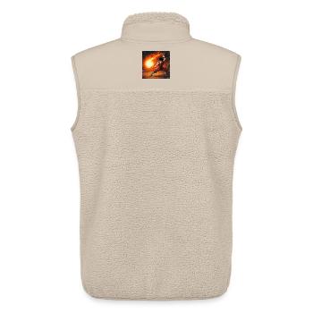 Combattant de boules de feu dans le volcan - Veste sans manches sherpa unisexe Stanley/Stella - beige - Dos - AI Model Male 178 light (178cm)