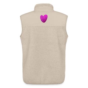 Herz pink Hochzeit Liebe Struktur Pärchen Love Fan - Unisex Sherpaweste von Stanley/Stella - Beige - Hinten - AI Model Male 178 light (178cm)