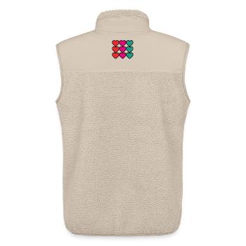 VIELEN DANK. GELIEBTE. HERZ. MEISTER. DANKE HERRIN. - Unisex Sherpaweste von Stanley/Stella - Beige - Hinten - AI Model Male 178 light (178cm)