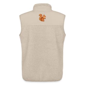 Squirrel – Animal de la forêt ludique aux tons chauds - Veste sans manches sherpa unisexe Stanley/Stella - beige - Dos - AI Model Male 178 light (178cm)