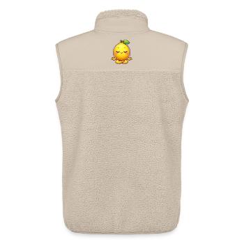 Dessin animé mignon Citron Yoga Relaxation Chill Relax - Veste sans manches sherpa unisexe Stanley/Stella - beige - Dos - AI Model Male 178 light (178cm)