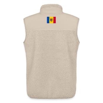 Drapeau de la Moldavie - Veste sans manches sherpa unisexe Stanley/Stella - beige - Dos - AI Model Male 178 light (178cm)